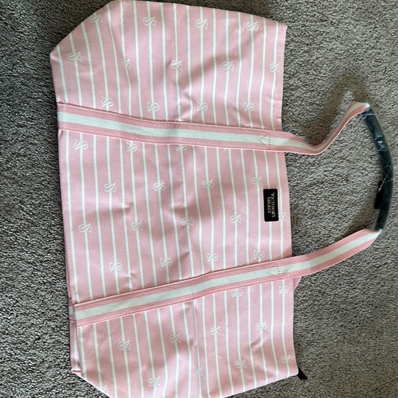 Pink Striped Tote Bag - Picture 1 of 5